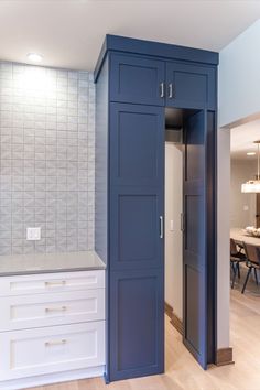 (ad) Kitchen & Pantry Storage : Keep your food and small appliances organized with our kitchen and pantry storage solutions. Hale Navy Cabinets, Cabinets With Gold Hardware, Navy Cabinets, House Pantry, Hidden Pantry, Pantry Room, Hale Navy, Hidden Kitchen, Pantry Organizers