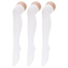 PRICES MAY VARY. [Quality Materlal]:Thigh high socks made of high quality velvet fabric, over the knee high socks are made of 90% nylon and 10% spandex. Soft and skin-friendly, delicate touch, giving you a silky smooth wearing experience. Effectively lock the body temperature, even in the cold winter can keep your feet warm. [Full Elasticity]: Thigh high stockings high elasticity design, will not strangle the leg, and suitable for a variety of leg types, not easy to slide, comfortable fit leg curves, long time to wear without oppression and no tightness. [Fashionable and Versatile]:Long opaque socks for women classic black, elegant gray and other colors are available, easy to match with skirts, shorts or jeans and dresses, whether it's for daily travel or special occasions, can show your f White Long Socks, Plus Size Thigh High Socks, Leg Types, Plus Size Thigh, Long White Socks, White Thigh Highs, Striped Tube Socks, Stockings For Women, Womens Knee High Socks