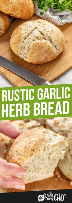 this rustic garlic herb bread is so good and easy to make