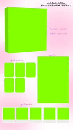 an image of green boxes with different shapes and sizes on the top, bottom, and bottom