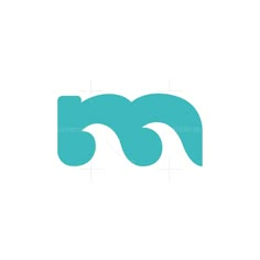 the letter m is made up of two wavy lines, and it appears to be blue