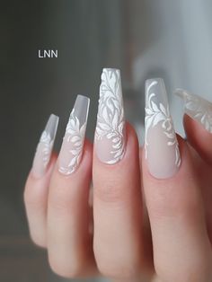 Bridal Nails Designs, Milky Nails, Long Nail Designs, Wedding Nail, Vibrant Nails, Blushing Bride, Bride Nails