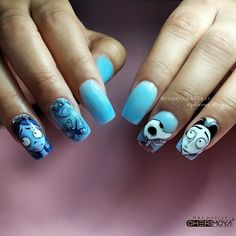 Tim Burton Inspired Nails, Corpse Bride Nails Simple, The Corpse Bride Nails, Corpse Bride Nails Acrylic, Tim Burton Nail Art, Tim Burton Nails, Cartoon Nails