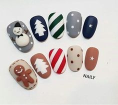 Nail Noel, Nail Art Noel, Xmas Nail Art, Nails Holiday, Holiday Nails Christmas, Cute Christmas Nails, Nails Winter, Nails Christmas, Christmas Nails Acrylic