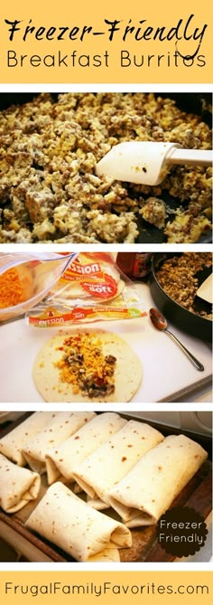 there are three different types of breakfast burritos