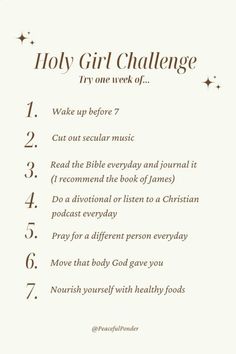 Bible Challenge For Women, 75 Christian Challenge, How To Glorify God, Christian Monthly Challenges, How To Draw Closer To God, Holy Girl Challenge, God Where Are You, Getting Right With God, Things To Do To Get Closer To God