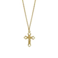 Our detailed cross crucifix pendant hangs on this beautiful gold-tone necklace. In high luster gold tone, this crucifix necklace is ideal for a special occasion or gift. Experience this cross and crucifix as a divine blessing all while wearing it for special events or on a daily basis. A true symbol of life and spirituality, the cross necklace is a reminder of our spiritual selves and of the opportunities that faith gives us. This crucifix pendant necklace is an investment-worthy classic. It mak Channel Jewelry, Symbols Of Faith, Detailed Cross, Crucifix Necklace, 1928 Jewelry, Faith Jewelry, Interchangeable Jewelry, Porcelain Roses, Cross Earrings