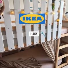 there is a bunk bed with the name ike on it and an image of a child's bedroom