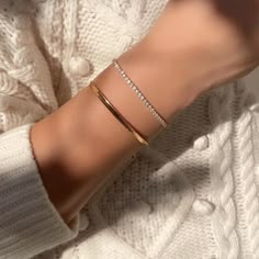 Ale-Weston-Tennis-CZ-Bracelet-Herringbone-Bracelet-4mm Bracelets Outfit, Classic Elegant Style, Gold Bracelets Stacked, Herringbone Bracelet, Cz Bracelet, Herringbone Design, Jewelry Fashion Trends, Classy Jewelry, Elegant Bracelet