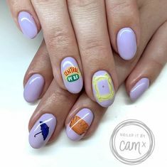 Friends Tv Nails, Friends Nail Art Tv Show, Friends Nails Tv Show, Universal Studios Nails, Friends Nail Art, Teacher Nail Art, Friends Nails, Nyc Nails, May Nails