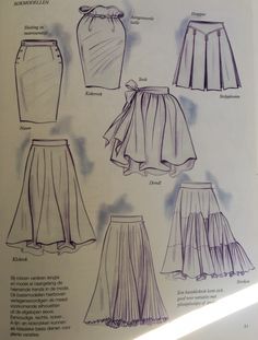 an instruction manual showing how to wear skirts