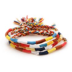 multicolored bracelets on white background