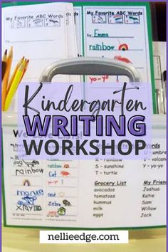 a binder that has writing on it with the words,'kindergarten writing workshop '