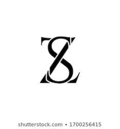 the letter s is made up of letters that are black and white with an elegant design