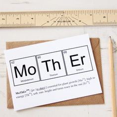 a piece of paper with the word brother on it next to a pencil and ruler