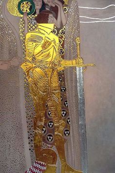 Beethoven Frieze, Vittorio Zecchin, Golden Knight, Vienna Secession, Golden Knights, Visual Development, Painting Reproductions, Gold Art