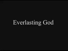 the words everlasting god are shown in white on a black background with an image of