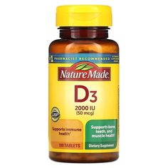 Nature Made, Vitamin D3, 50 mcg, 100 Tablets Nad Vitamins, Vitamin D Pills, D Mannose, Nature Made Vitamins, Vitamin B Complex Supplements, Candida Yeast, Vitamin D Supplement, Acacia Gum, Supplements For Women