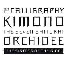 some type of font that has been designed to look like it is from the book calligraphy