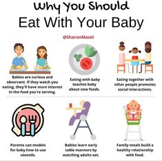 an info poster with the words why you should eat with your baby