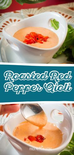 Try this easy Roasted Red Pepper Aioli recipe, perfect as a dipping sauce or sandwich spread. With fresh garlic, lemon juice, and a touch of cayenne, this creamy, flavorful condiment is a must-try. Sauce For Grilled Salmon, Red Pepper Aioli, Red Pepper Aioli Recipe, Recipe With Garlic, Easy Crockpot Dinners, Homemade Mayonnaise