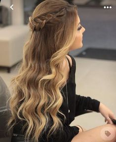 Hairstyles For Long Hair Easy, Girly Hairstyles, Hairstyle Youtube, Quinceanera Hairstyles, Indian Wedding Hairstyles, Braided Prom Hair, Prom Hairstyles For Long Hair, Ribbon Hairstyle, 4c Hair