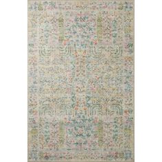 an area rug with various colors and patterns