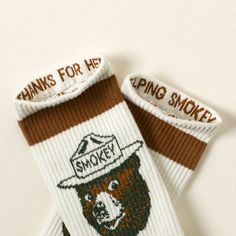 Smokey Bear Socks | Smokey Bear Socks Funny Slippers, Bear Socks, Smokey Bear, Bear Slippers, Socks Funny, Uncommon Goods, Cold Prevention, Fire Prevention, Forest Fire