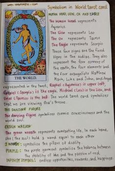 Tarot Combinations Meanings, The World Tarot Card, Tarot Guidebook, The World Tarot