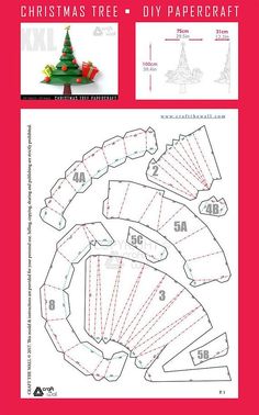 the christmas tree papercraft is shown with instructions to make it look like an origami