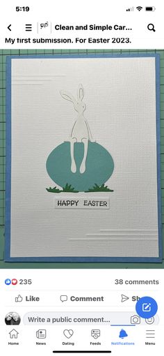 an easter card with the words happy easter written on it