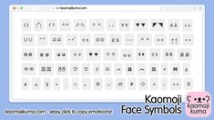 an image of a keyboard with the words komoji face symbols on it, in different languages