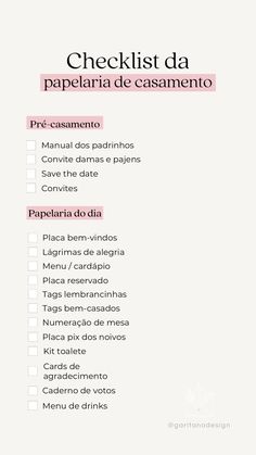 the checklist is shown in pink and white