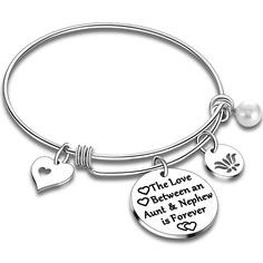 PRICES MAY VARY. Amazing bracelet jewelry - If you are looking for a nice gift for your aunt or niece,this fashion designed engraved bracelet is perfect. The meaningful engraving words make it an unique gift for an aunt or niece.Just pick one to show how much you love her! Great gift to express your deep love or appreciation.It is not a small item but a big surprise for your loved one!Suitable for any occasion such as birthday,Thanksgiving Day,Christmas Day or any time of the year! Eco-friendly Gifts For Teen Niece From Aunt, Grandmother And Grandson, Gifts For Auntie, Mother Bracelet, Cute Friendship Bracelets, Best Friend Bracelets, Birthday Mother, Sister Bracelet, Mothers Bracelet