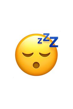 a yellow smiley face with the word sleep on it's forehead and eyes closed