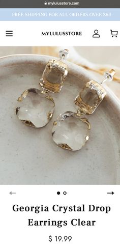 Crystal Drop Earrings, Crystal Drop, Drop Earrings, Crystals