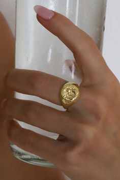 This Signet Rings item is sold by ioolaboutique. Ships from Indonesia. Listed on Oct 12, 2023 Edgy Elegant Style, Aquarius Ring, Aquarius Gifts, Pinky Signet Ring, Three Necklaces, Ring Minimal, Gold Mermaid, Zodiac Pendant Necklace, Chunky Ring