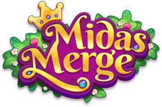 the logo for midas merge with flowers and a crown on it's head