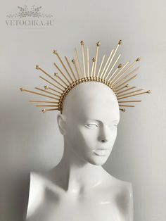 Gold Halo Headpiece, Gold High Crown Headpiece For Festivals, Star Halo Crown, Celestial Headband, Fairy Halo, Angel Halo Headband, Gold Star Headband, Xmas Star, Christmas Headpiece