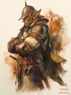 Follow the link to AI Gallery of heroes on Patreon for 9 other free images of battleworn adventurers! Goblin Warrior, Dnd Portraits, Dnd Characters, Character Portraits, Fantasy Character Design, Character Concept, Dungeons And Dragons, Free Images, Character Design