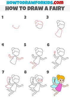 how to draw a fairy step by step instructions for children and beginners with pictures