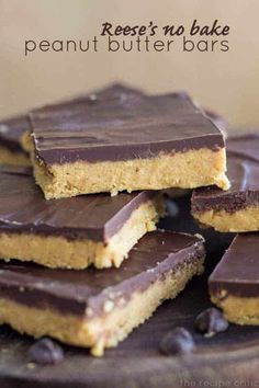 peanut butter bars stacked on top of each other