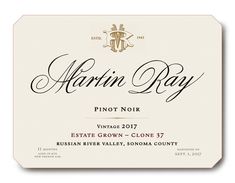 the label for martin ray pinot noir