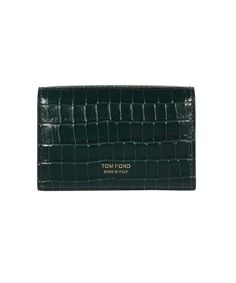 Tom Ford T LINE GLOSSY PRINTED CROC Card holder Tom Ford Card Holder, Tom Ford Wallet, Formal Green Bags With Card Slots, Men’s Wallet, Tom Ford Bags, Luxury Card Holder, Designer Card Holder, Wallets Men, Tom Ford Bag