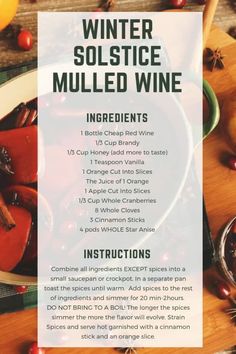 a recipe for winter solstice mulled wine