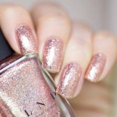 Juliette Nail Polish #nailsglitters Ongles Gel Violet, Wedding Pedicure, French Videos, Rose Gold Nail Polish, Rose Gold Nails Design, Nail French, New Years Nails, Metallic Nail Polish, Gold Nail Designs