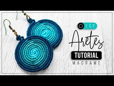 two blue earrings are shown with text overlay that says, how to crochet an