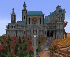 an image of a castle in minecraft