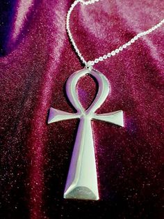 Beautiful huge ankh necklace - 80 cm long silver colour chain. - Huge Ankh symbol, 10cm in lenght! - Handmade. Fast Worldwide Shipping More jewellery, accesoires, altar equipment and much more can be found at www.luciferothica.com © Luciferothica.com All Rights Reserved. Vampire Ankh, Occult Witch, Witch Vampire, Ankh Symbol, Ankh Necklace, Occult Symbols, Cool Piercings, Gothic Accessories, Dope Jewelry