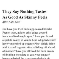 an article in a magazine about eating and drinking